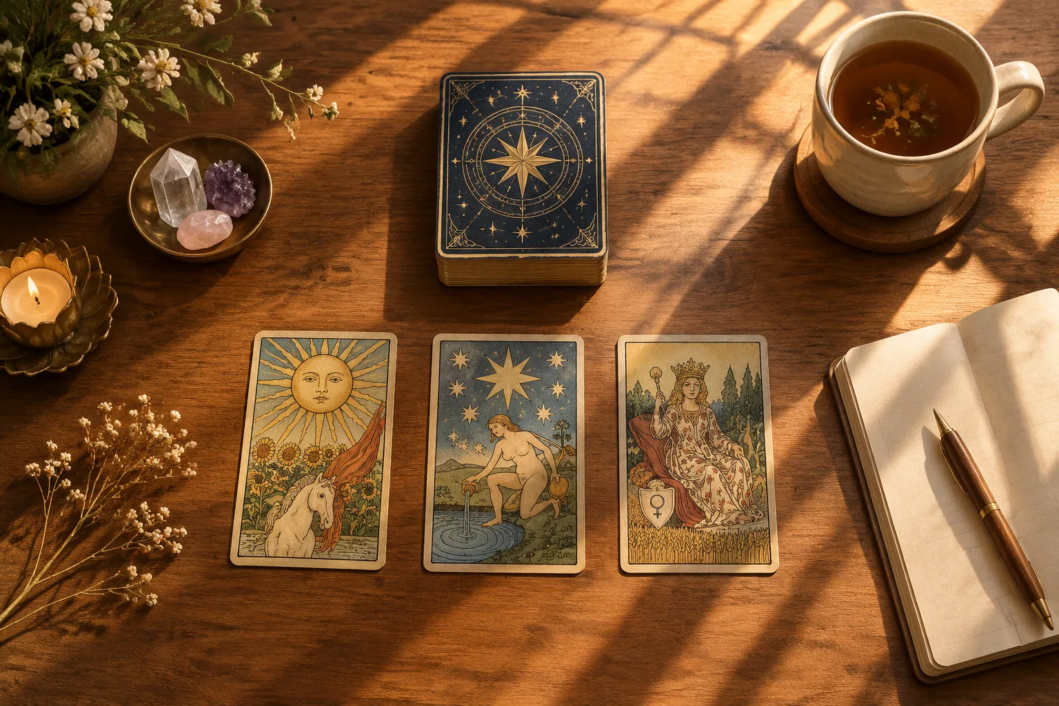 Học tarot cho người mới: Cấu trúc 78 lá và cách trải bài 3 lá